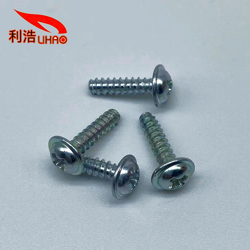 D: 3*L: 12 Blue Zinc-Plated Carbon Steel Phillips/ Crosss Pan/Round Washer Thread Cutting Screw