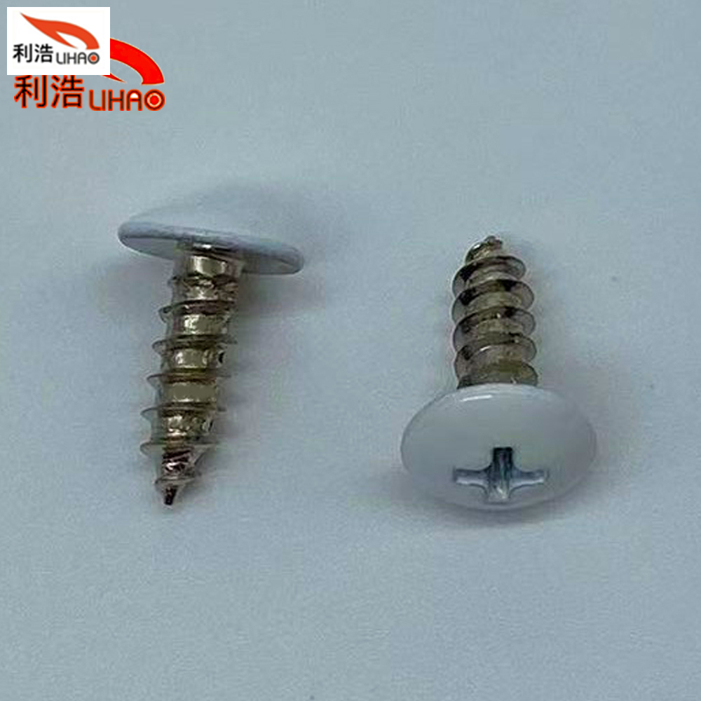 4*12 Nickel-Plated Carbon Steel Phillips/Crosss Tumbler Head with White Stoving Varnish Self Tapping Screw