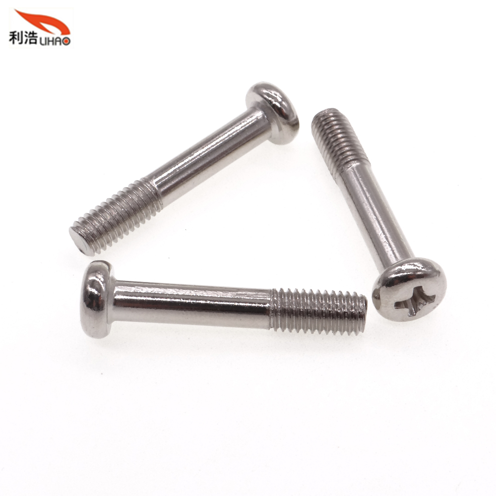 M5*28 White Nickel-Plated Carbon Steel Phillips/Crosss Pan / Round Head Half Thread/Tooth Anti Loosen Screw