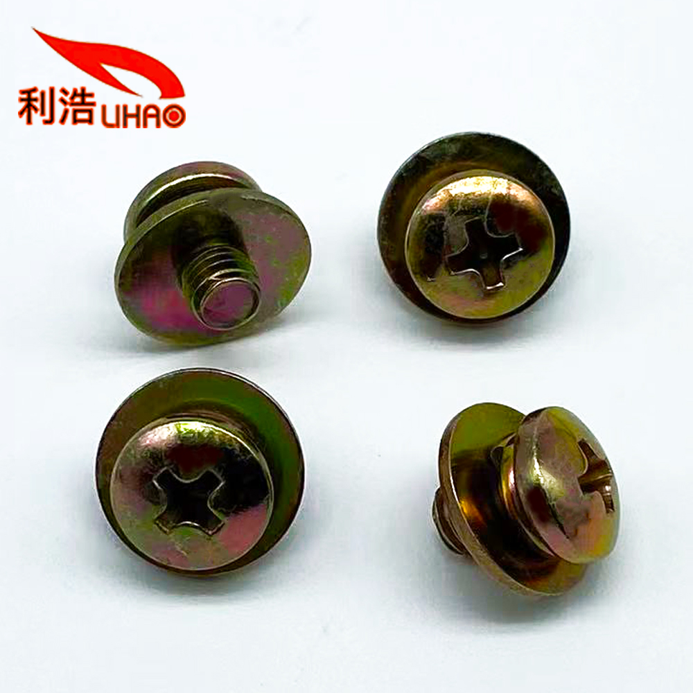 D: 5*L: 8 Colored Zinc-Plated Carbon Steel Phillips/Crosss Pan/Round Head Sem/Combination Screw