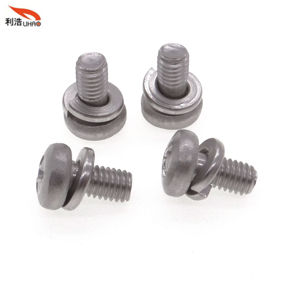 M3*8 Stainless Steel Phillips/Crosss Pan/Round Head SEM/Combination Screw