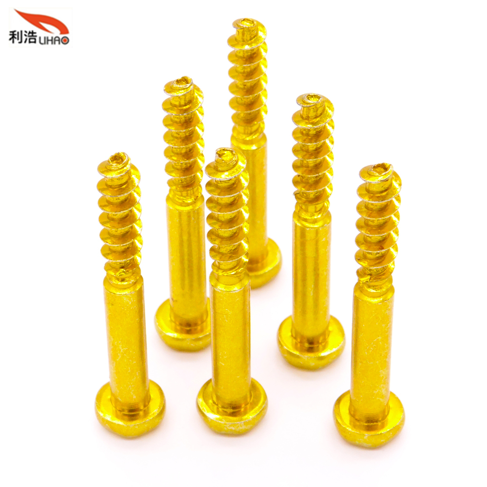 M4*29 Yellow Zinc-Plated Carbon Steel Torx Pan/Round Head Half Thread/Tooth Screw