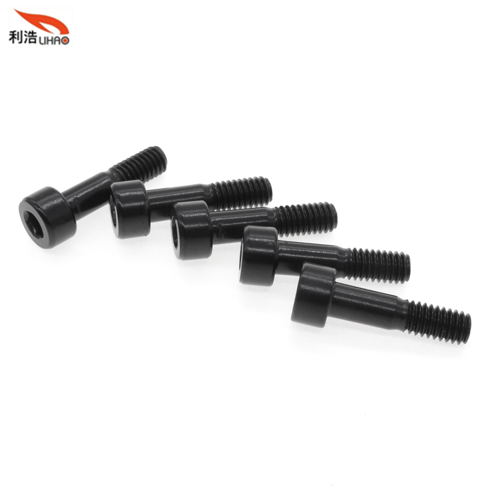 M4*16 Electrophoresis Black Carbon Steel Hexagon Socket Fillister/Cup Head Half Thread Step Screw