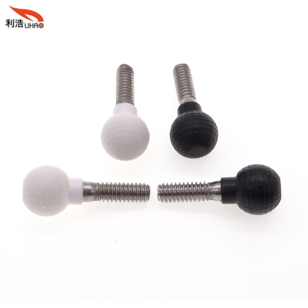 1/4-20*40 Stainless Steel White Plastic Sphere Head Thumb Screw