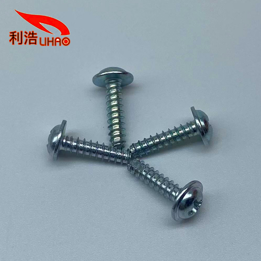 D: 3*L: 12 Blue Zinc-Plated Carbon Steel Phillips/ Crosss Pan/Round Washer Thread Cutting Screw