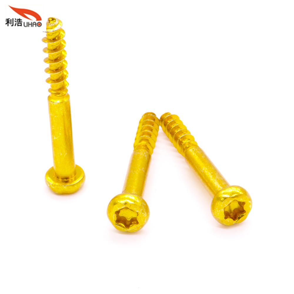 M4*29 Yellow Zinc-Plated Carbon Steel Torx Pan/Round Head Half Thread/Tooth Screw