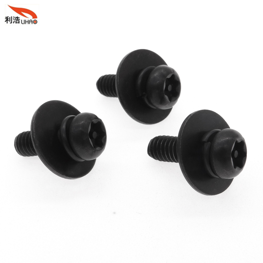 M4*12 Blackening/Blackened Finished Stainless Steel Torx with Column Round/ Pan Head Anti-Theft SEM/Combination Screw