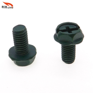 St5*16 Dark Green Carbon Steel Phillips/Crosss Indented Hexagon Washer/Flange Head Antiskid Self-Tapping/ Wood Screw