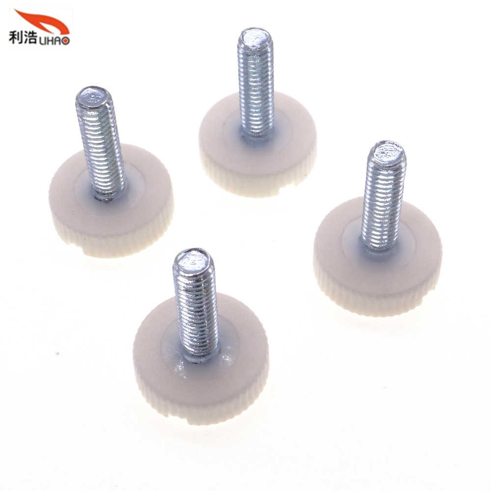 M4*19 Blue Zinc-Plated Carbon Steel Slotted White Plastic Flat Head Thumb Screw