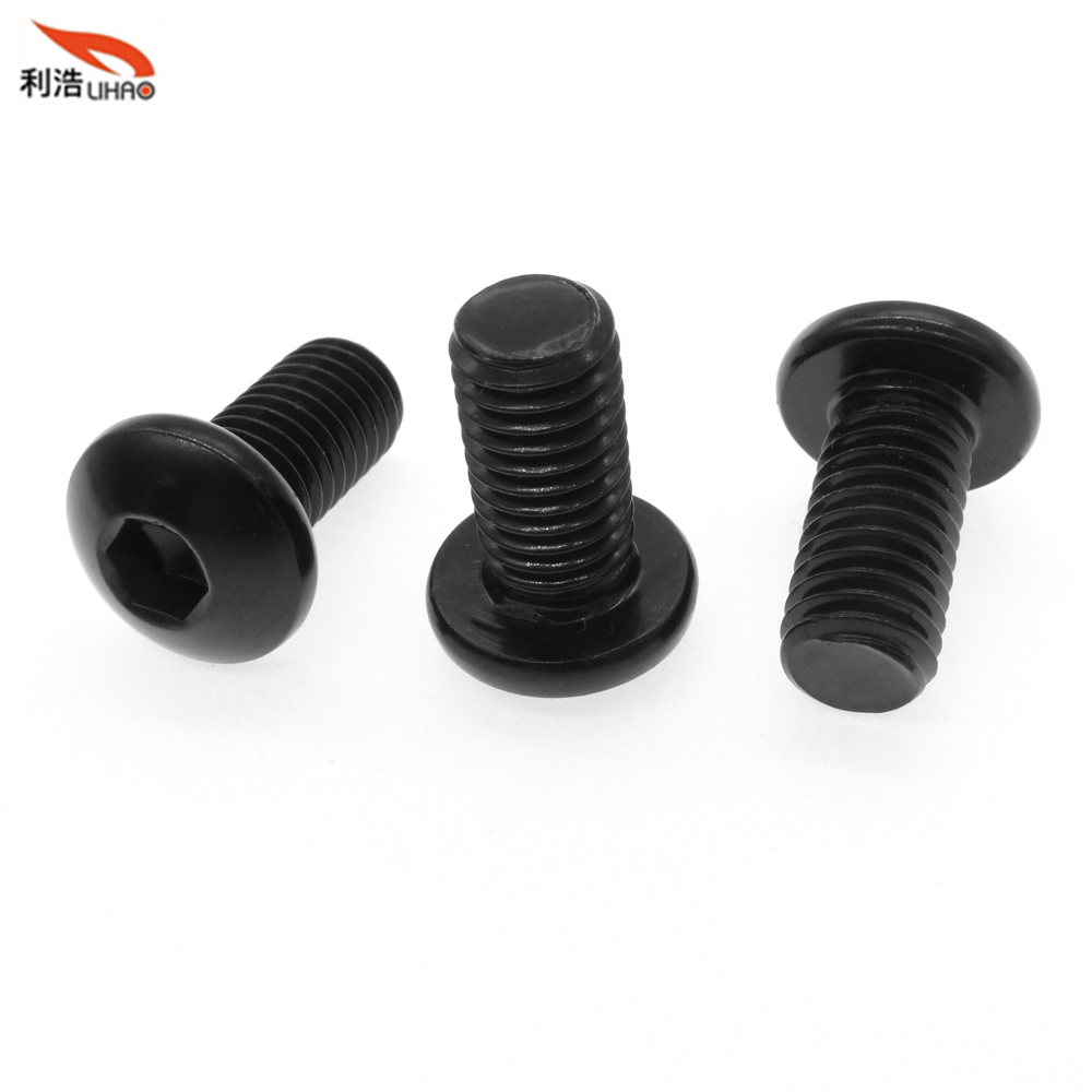 M8*16 Electrophoresis Black Carbon Steel Hexagon Socket Pan/Round Head Screw