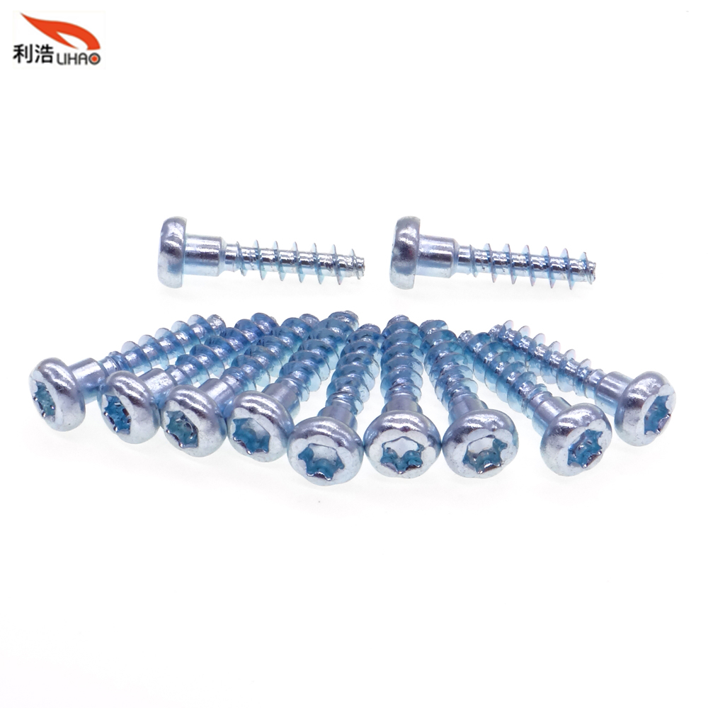 M4*17 Blue Zinc-Plated Carbon Steel Torx Pan/Round Head Half Thread/Tooth Screw