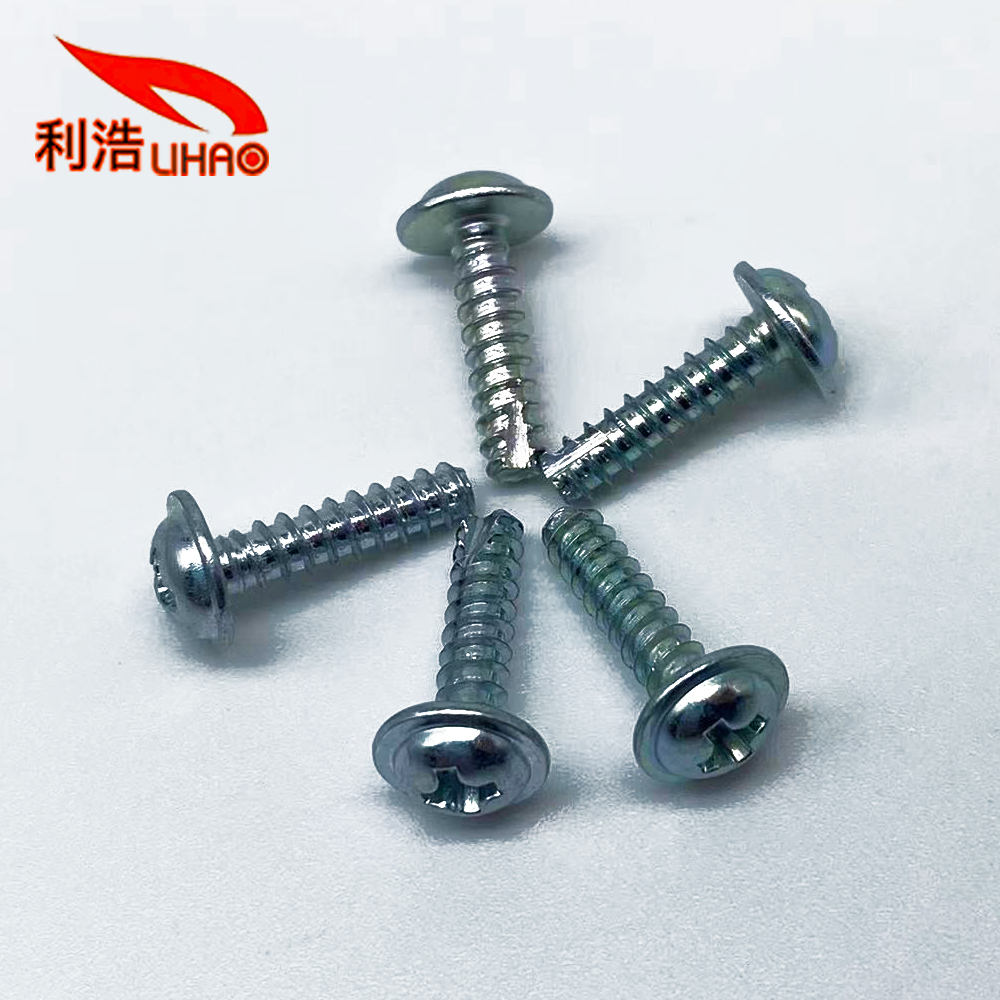 D: 3*L: 12 Blue Zinc-Plated Carbon Steel Phillips/ Crosss Pan/Round Washer Thread Cutting Screw