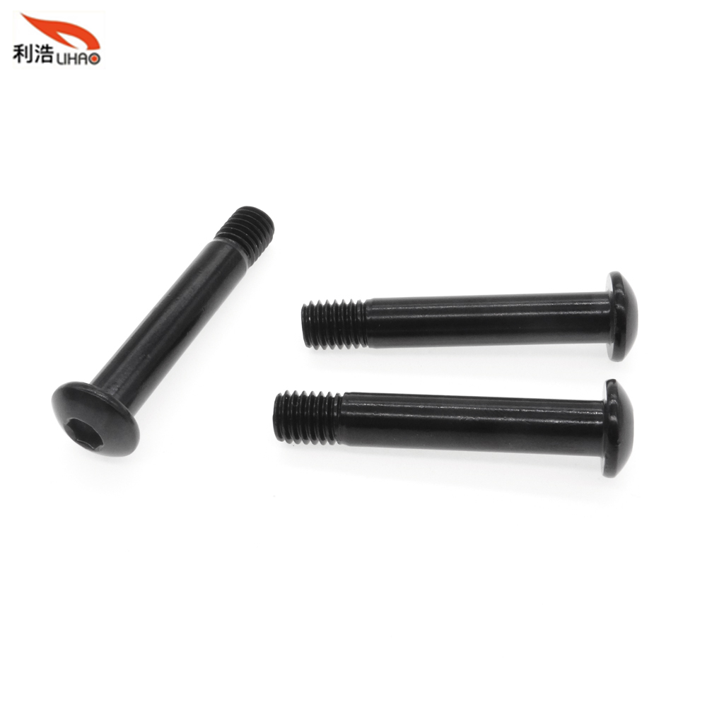 M8*47 Electrophoresis Black Carbon Steel Hexagon Socket Tumbler Head Half Thread Step Screw