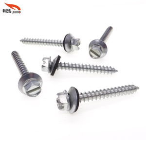 M6.2*50 White-Plated Carbon Steel Slotted Round Indented Hexagon Washer/Flange Head Antiskid Sem/Combination Screw