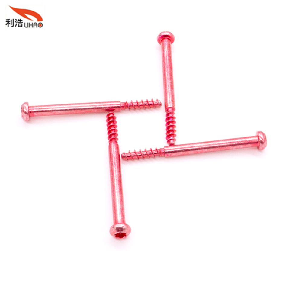 M4*46 Red Zinc-Plated Carbon Steel Torx Pan/Round Head Half Thread/Tooth Screw