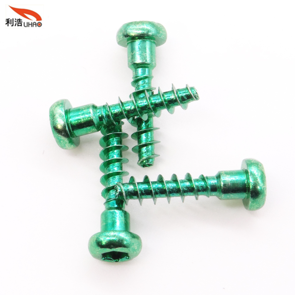 M4*17 Green Zinc-Plated Carbon Steel Torx Pan/Round Head Step Half Thread/Tooth Screw (Customizable screw)