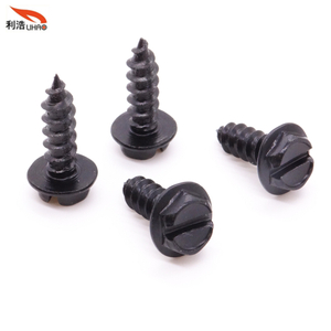 ST5*16 Electrophoresis Black Slotted Indented Hexagon Washer/Flange Head Tapping Screw (Customizable screw)