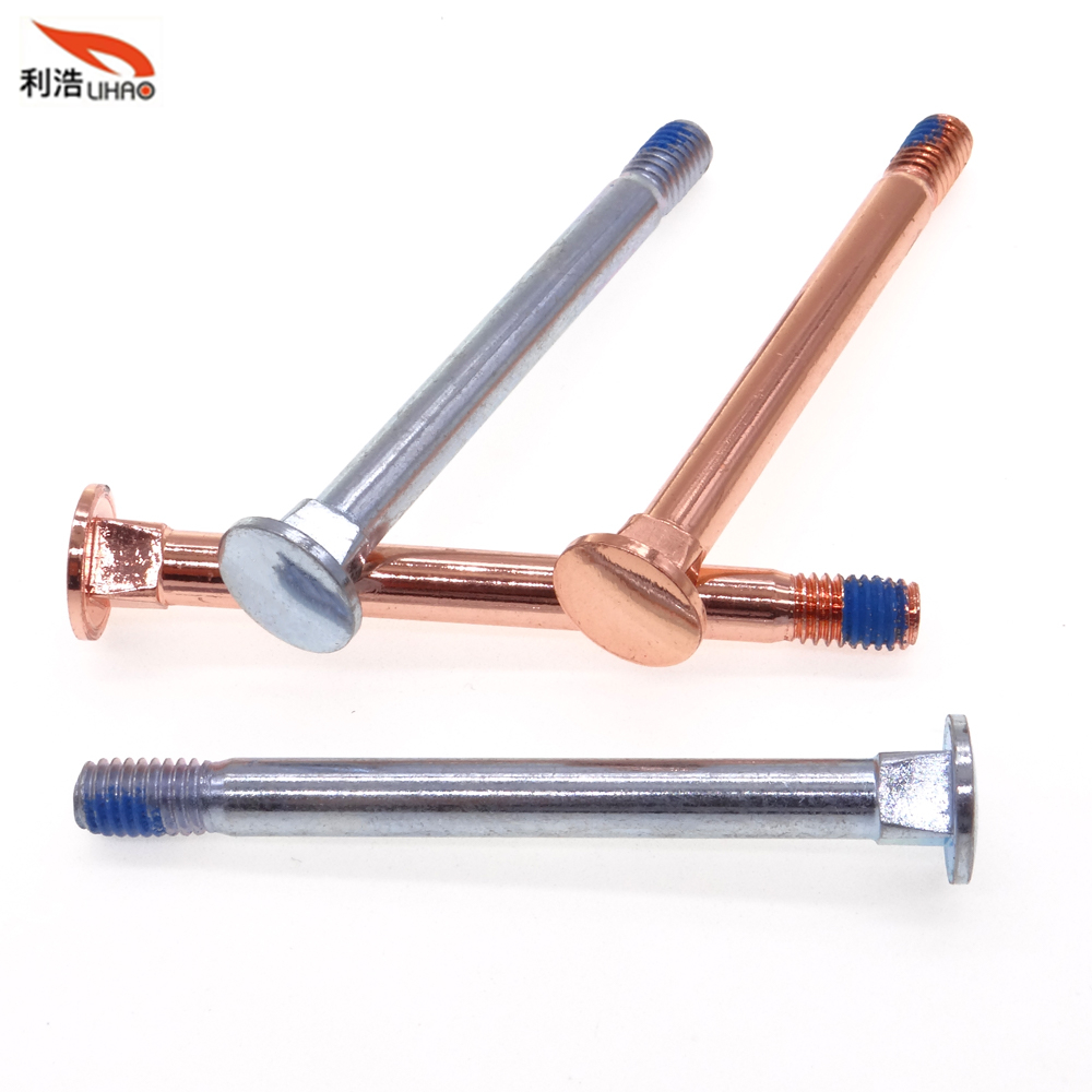 6*65 Rose Gold-Plated Carbon Steel Square-Neck Half Thread/Tooth Carriage Bolts