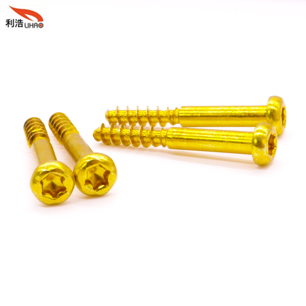 M4*29 Yellow Zinc-Plated Carbon Steel Torx Pan/Round Head Half Thread/Tooth Screw