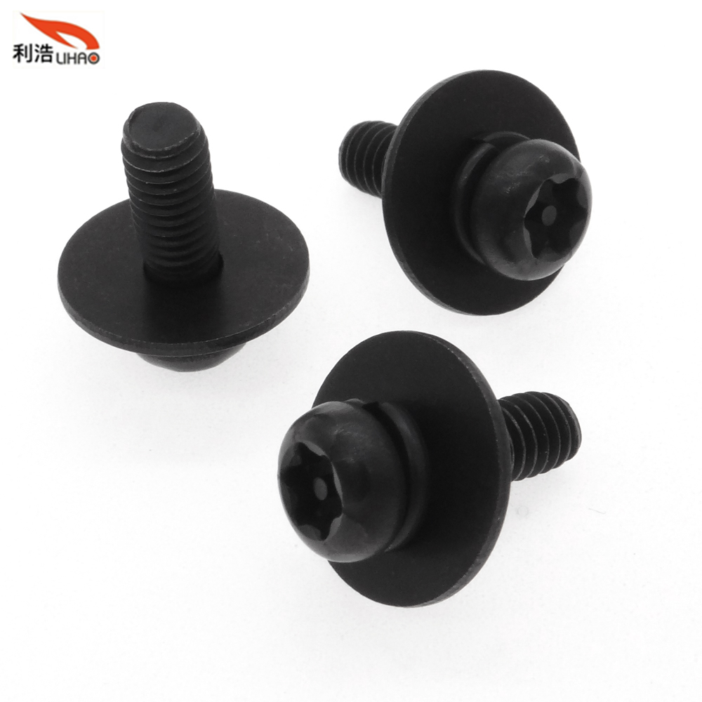 M4*12 Blackening/Blackened Finished Stainless Steel Torx with Column Round/ Pan Head Anti-Theft SEM/Combination Screw