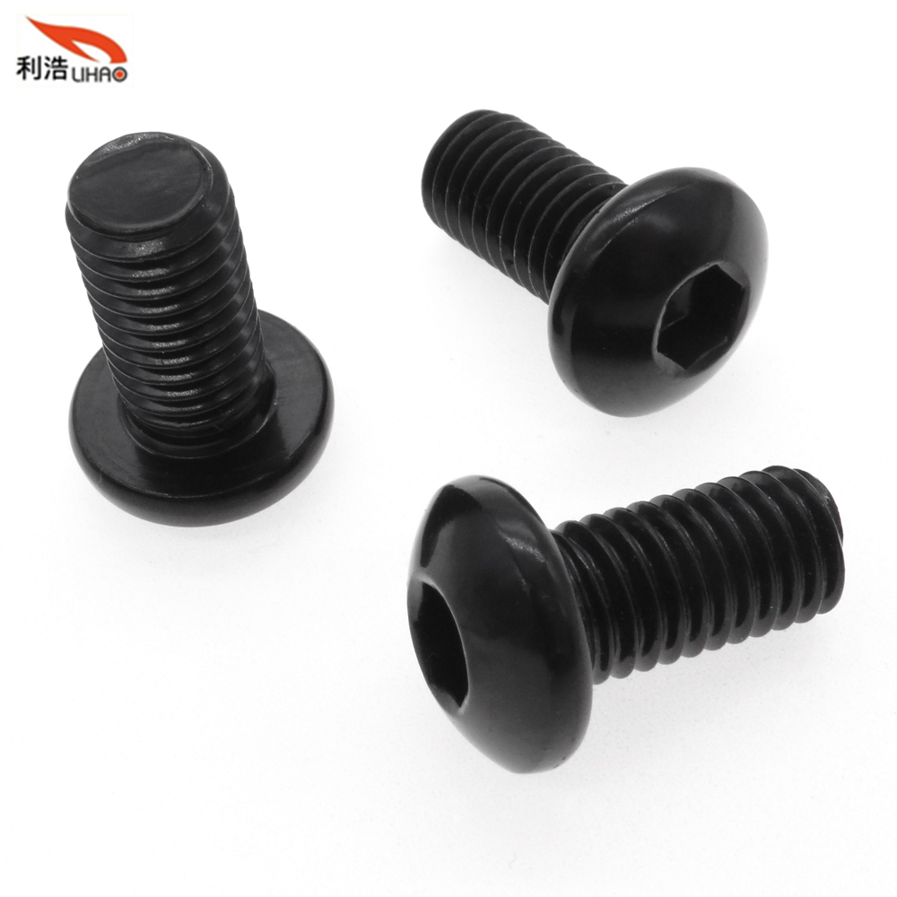 M8*16 Electrophoresis Black Carbon Steel Hexagon Socket Pan/Round Head Screw