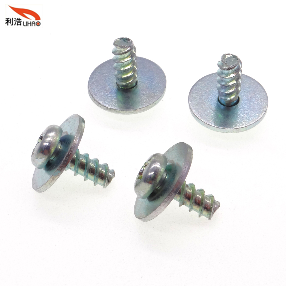 M3*6 Trivalent Clear Zinc-Plated Carbon Steel Phillips/Crosss Head Flat Washer Customizable Screw Sem/Combination Screw