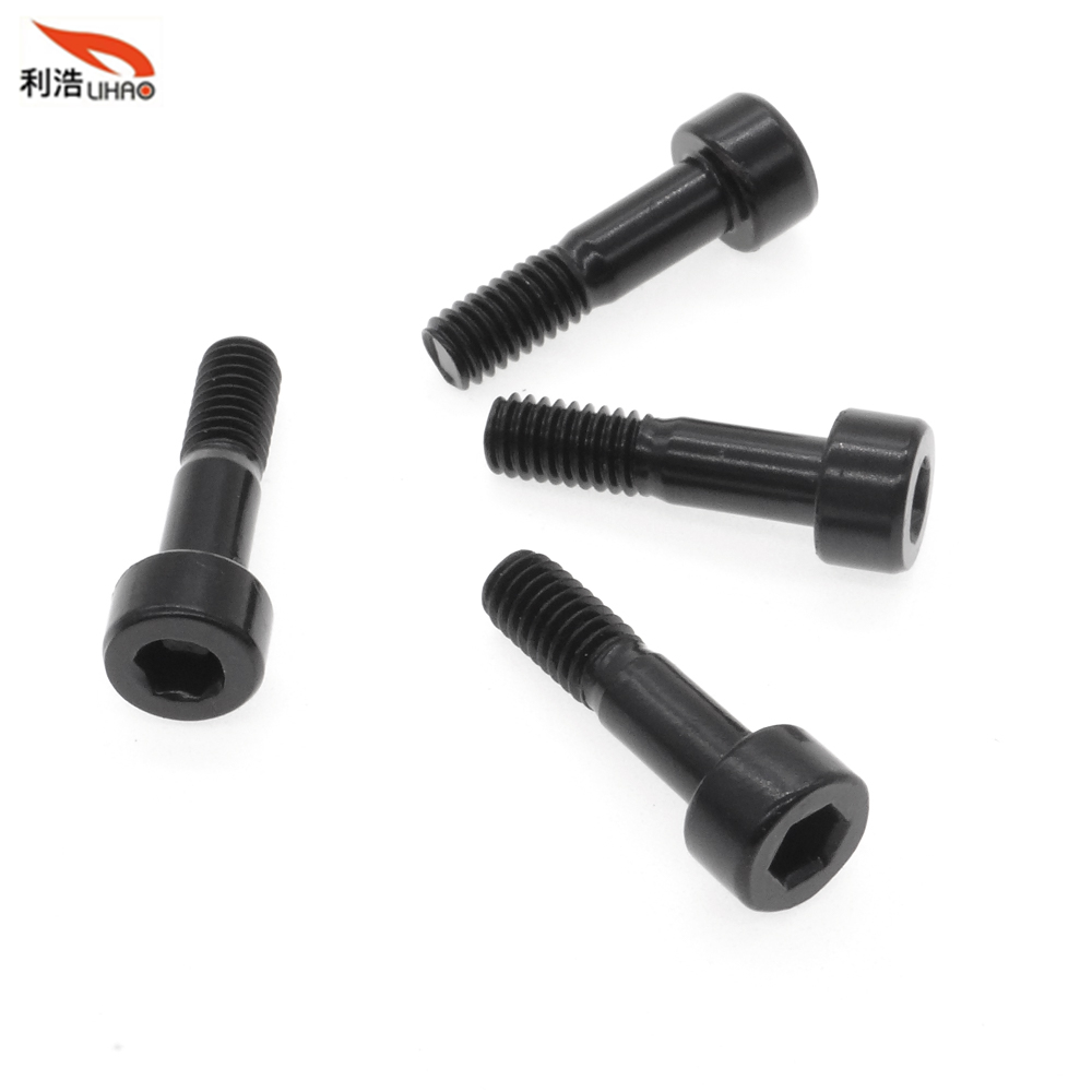 M4*16 Electrophoresis Black Carbon Steel Hexagon Socket Fillister/Cup Head Half Thread Step Screw