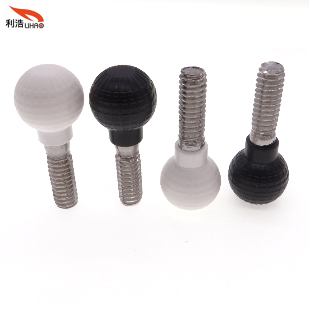 1/4-20*40 Stainless Steel White Plastic Sphere Head Thumb Screw