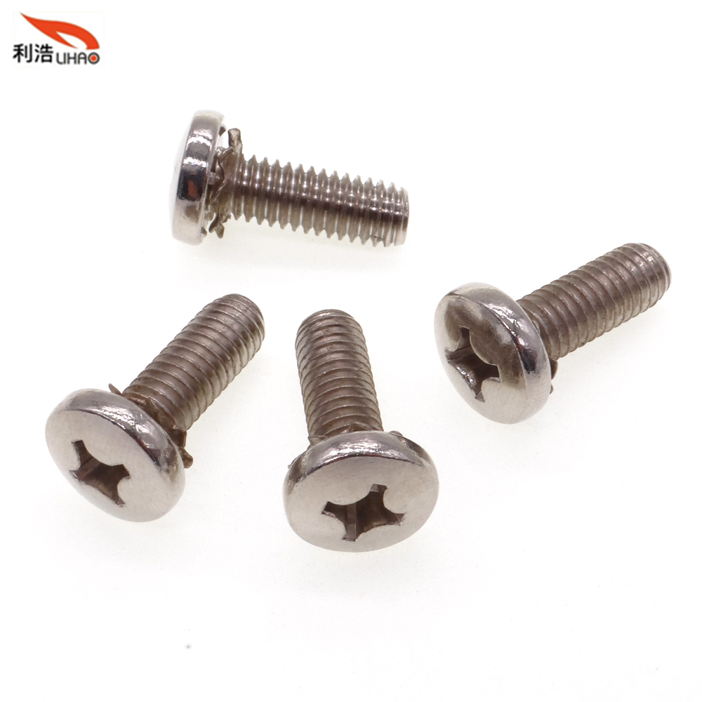 M6*17 Nickel-Plated Carbon Steel Phillips/Crosss Pan/Round Head Toothed Washer Sem/Combination Screw