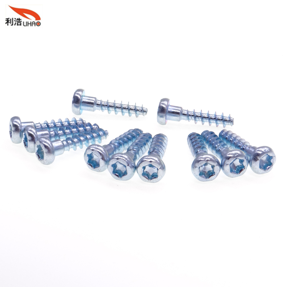 M4*17 Blue Zinc-Plated Carbon Steel Torx Pan/Round Head Half Thread/Tooth Screw