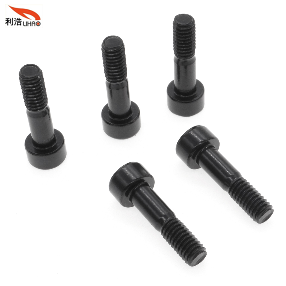 M4*16 Electrophoresis Black Carbon Steel Hexagon Socket Fillister/Cup Head Half Thread Step Screw