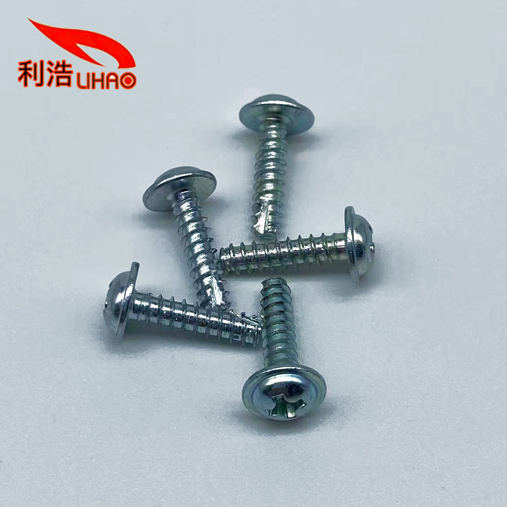 D: 3*L: 12 Blue Zinc-Plated Carbon Steel Phillips/ Crosss Pan/Round Washer Thread Cutting Screw