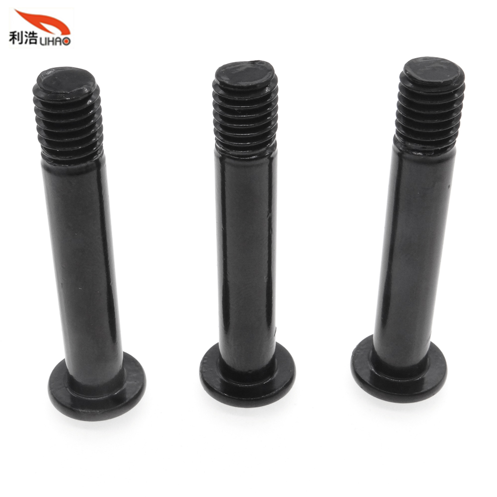 M8*47 Electrophoresis Black Carbon Steel Hexagon Socket Tumbler Head Half Thread Step Screw