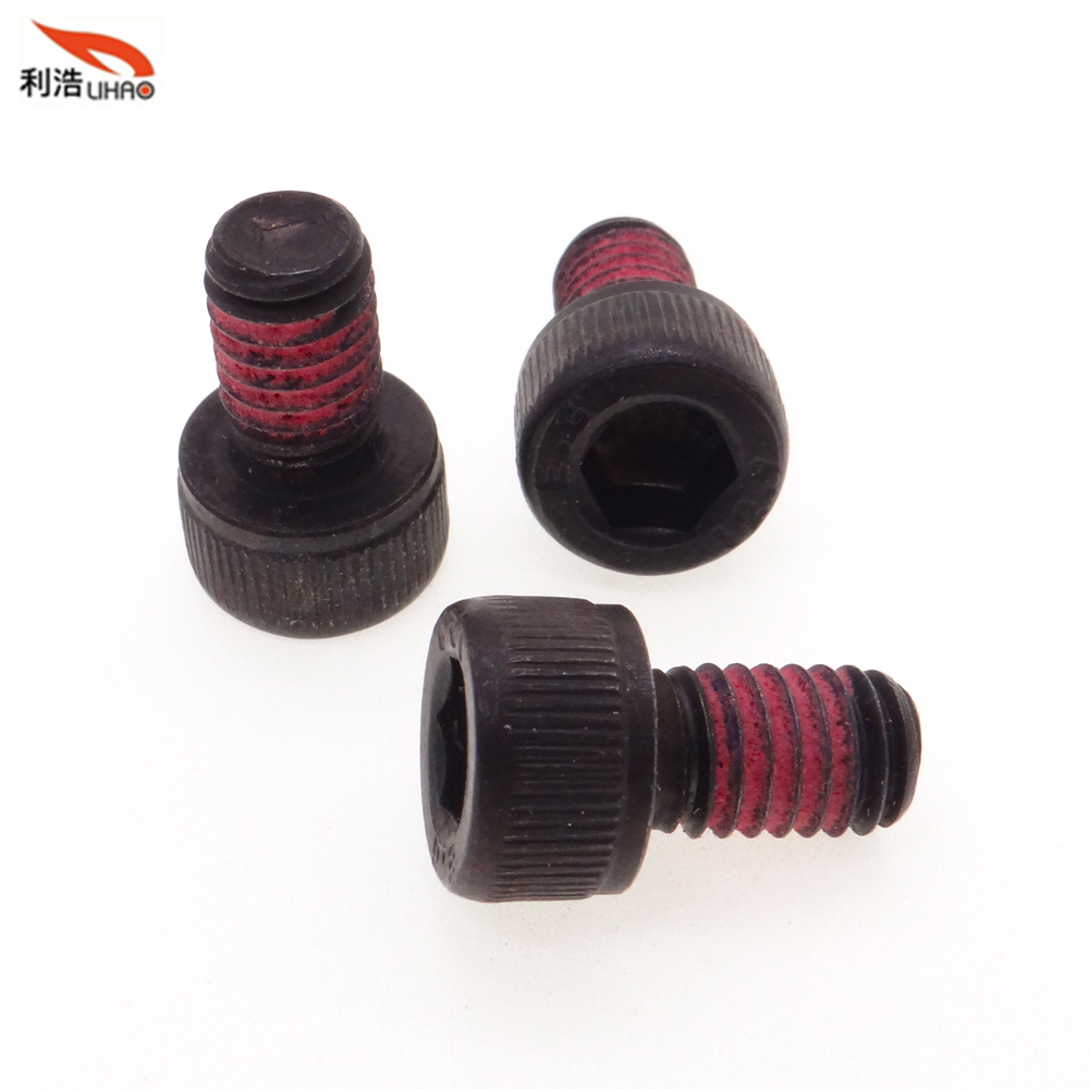 M6*10 Blackening/Blackened Finished Nylok Precote Carbon Steel Hexagon Socket Fillister/Cup Head Nylon Patch Screw