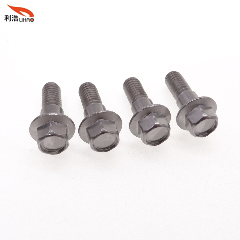 4*12 Stainless Steel Round Indented Hexagon Washer/Flange Head Half Thread/Tooth Screw