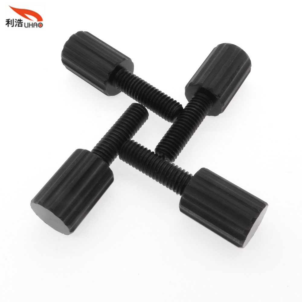 M6*37 Black Plastic Steel Flat Fillister Head Thumb Screw