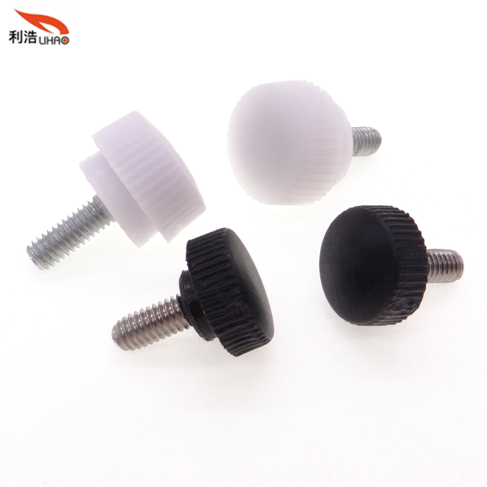 M4*20 Carbon Steel White Plastic Flat Head Thumb Screw