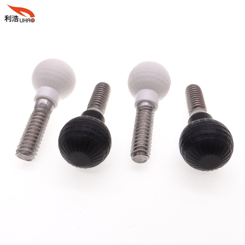 1/4-20*40 Stainless Steel White Plastic Sphere Head Thumb Screw