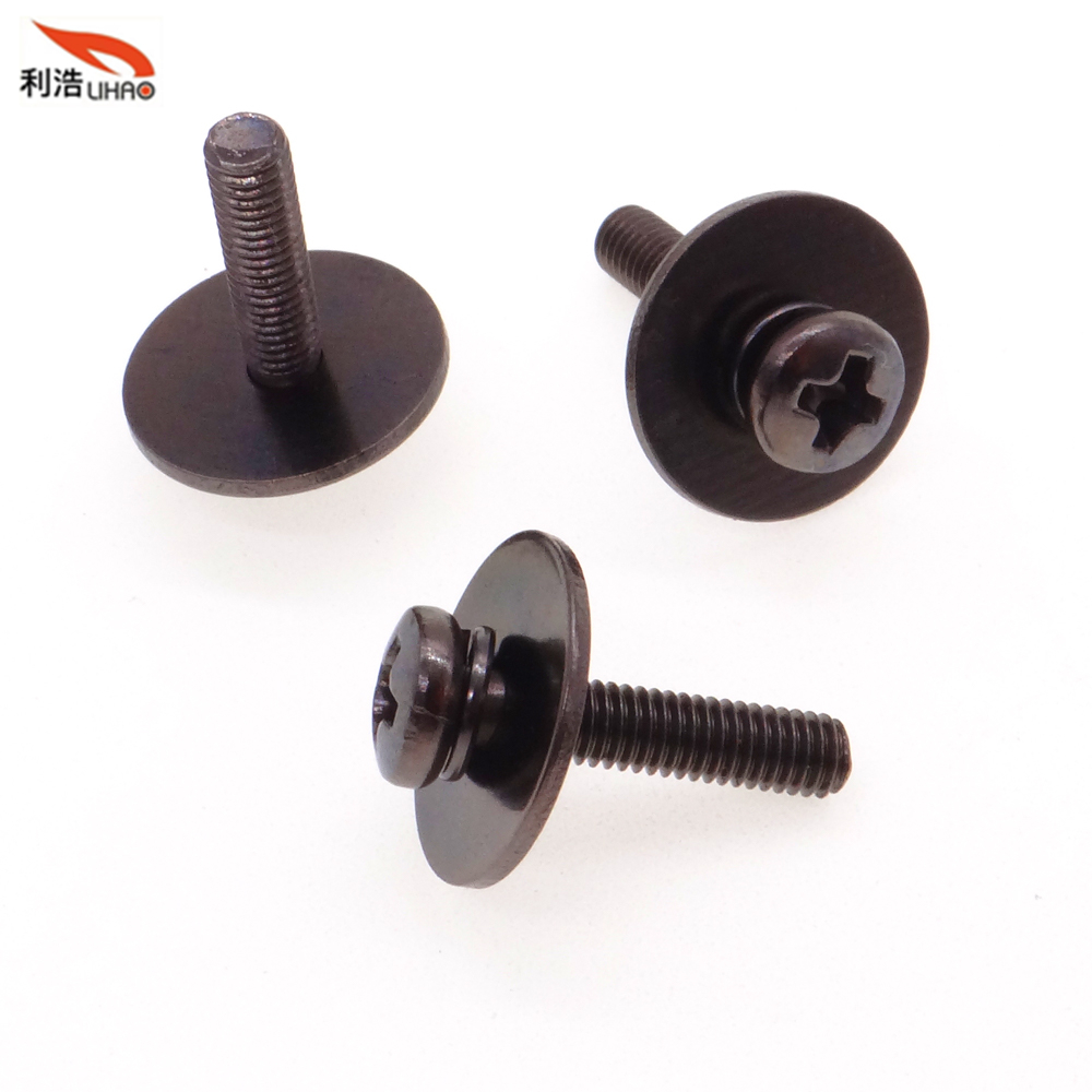 M3*12 Nickel-Plated Carbon Steel Phillips/Crosss Head Spring Washer and Flat Washer Customizable Screw Sem/Combination Screw