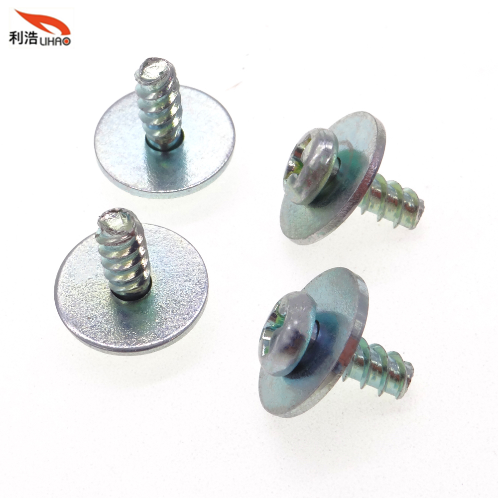 M3*6 Trivalent Clear Zinc-Plated Carbon Steel Phillips/Crosss Head Flat Washer Customizable Screw Sem/Combination Screw