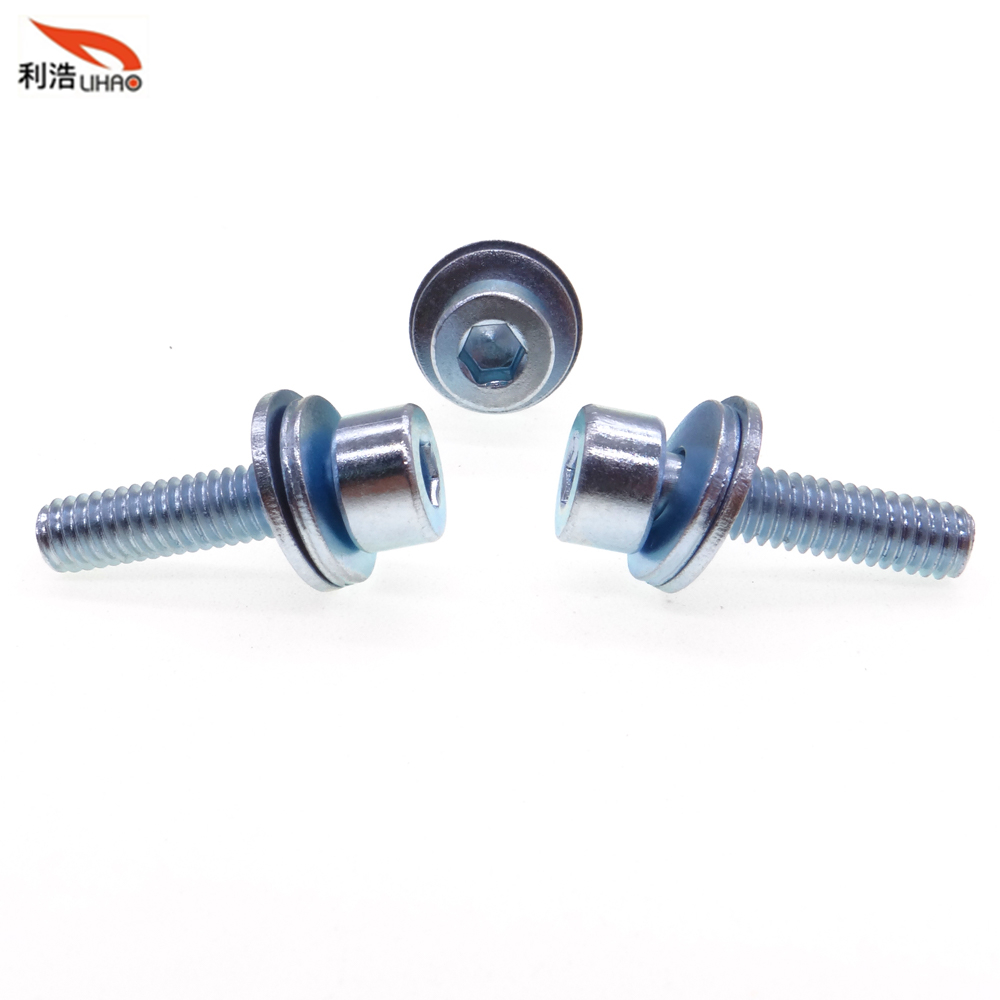 M4*16 Blue Zinc-Plated Carbon Steel Hexagon Socket Fillister/Cup Head SEM/Combination Screw