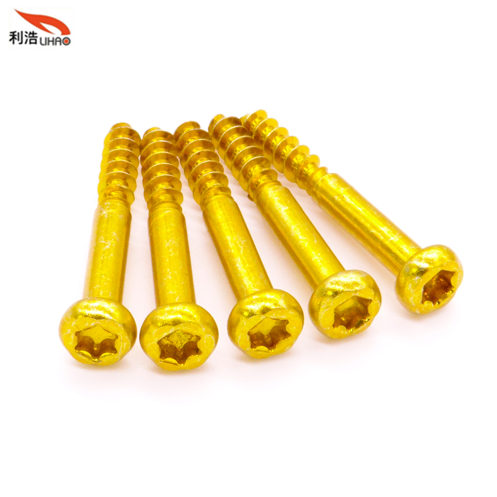 M4*29 Yellow Zinc-Plated Carbon Steel Torx Pan/Round Head Half Thread/Tooth Screw