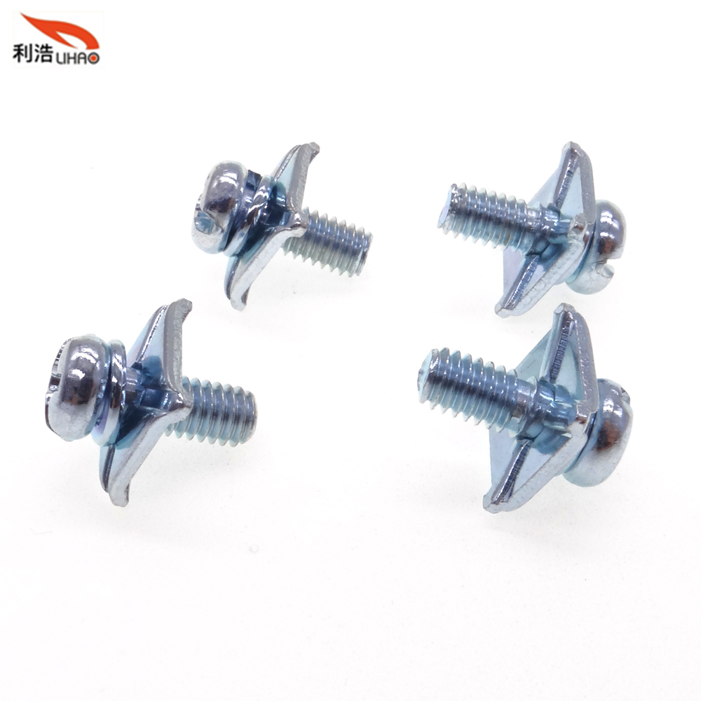 M4*10 Blue Zinc-Plated Carbon Steel Phillips/Crosss Pan/Round Head with Square Gasket Sem/Combination Screw Customizable Screw