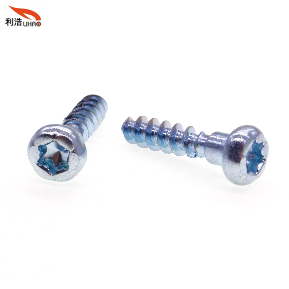 M4*17 Blue Zinc-Plated Carbon Steel Torx Pan/Round Head Half Thread/Tooth Screw