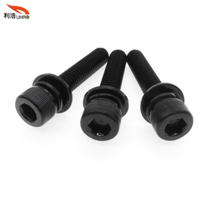 M8*40 Black Zinc-Plated Carbon Steel Hexagon Socket Fillister/Cup Head with Straight Thread/Tooth SEM/Combination Screw