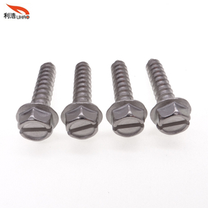 St10/16*31 Stainless Steel Slotted Indented Hexagon Washer/Flange Head Antiskid Self-Tapping/Wood Screw