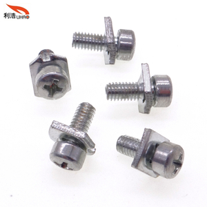 M4*10 White Zinc-Plated Carbon Steel Phillips/Crosss Pan/Round Head with Special Gasket Sem/Combination Screw Customizable Screw