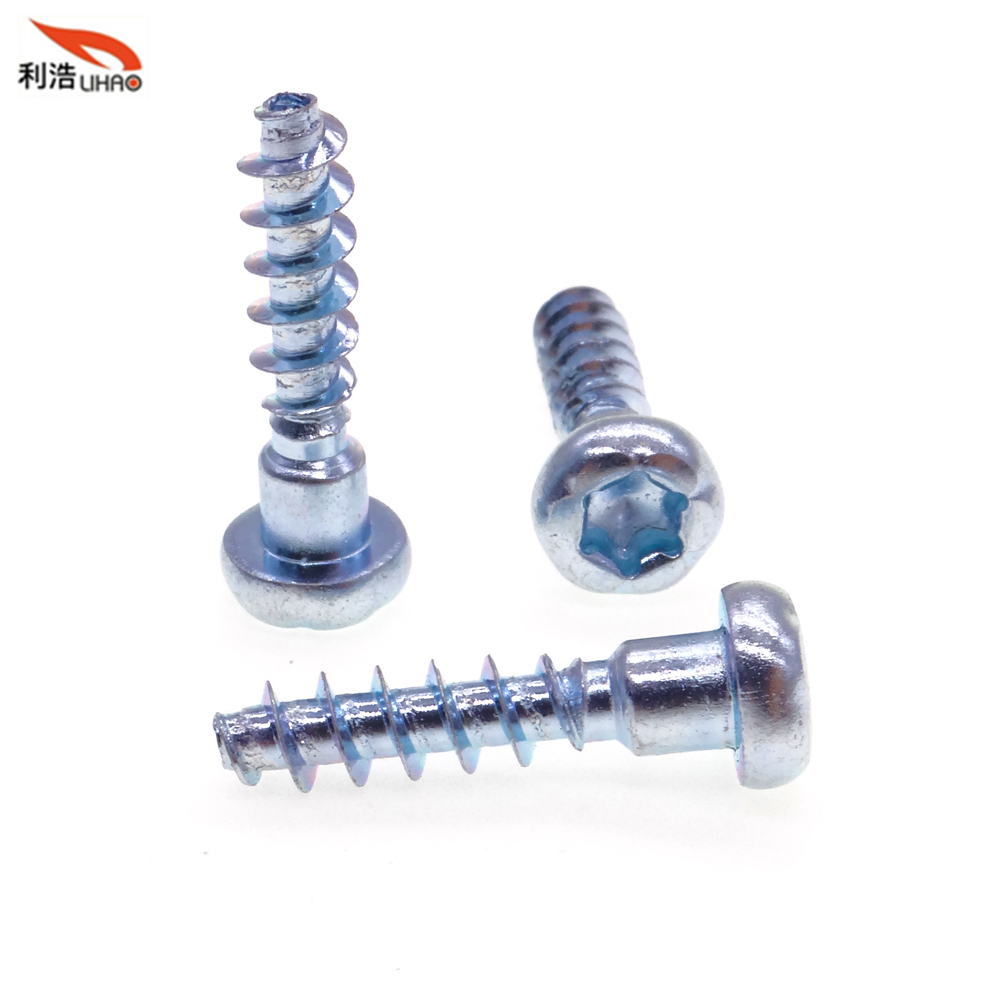 M4*17 Blue Zinc-Plated Carbon Steel Torx Pan/Round Head Half Thread/Tooth Screw