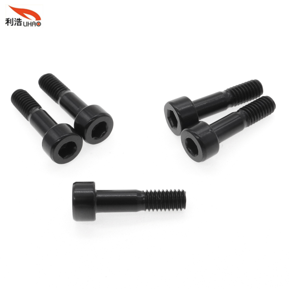 M4*16 Electrophoresis Black Carbon Steel Hexagon Socket Fillister/Cup Head Half Thread Step Screw