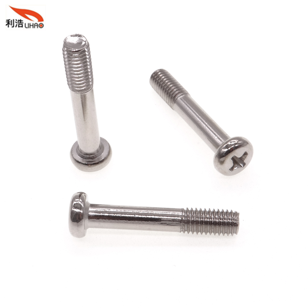 M5*28 White Nickel-Plated Carbon Steel Phillips/Crosss Pan / Round Head Half Thread/Tooth Anti Loosen Screw